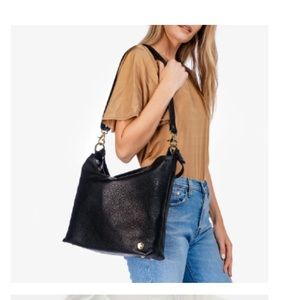 Poppy Barley Black Leather Tote Bag